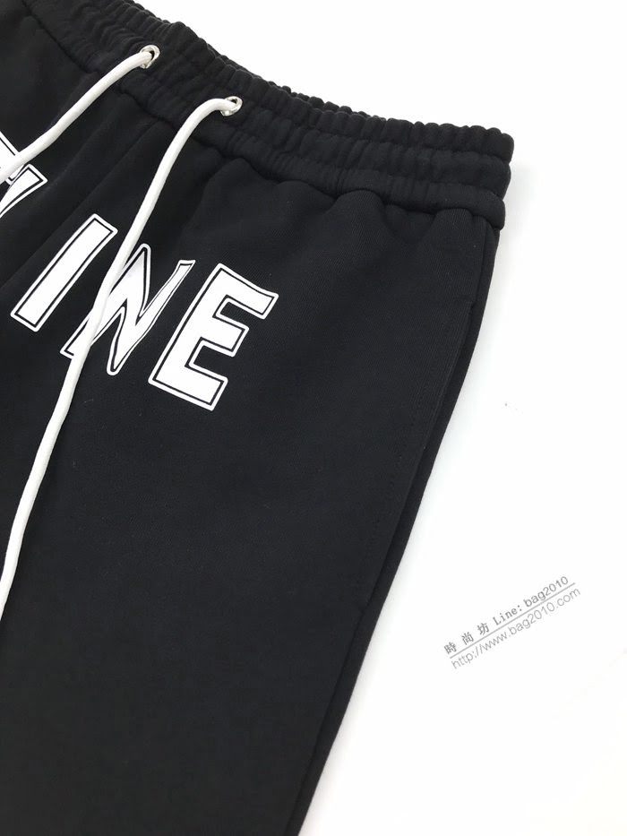 CELINE男裝 賽琳2020秋冬新款CEI簡單字母百搭純棉衛褲  ydi3479